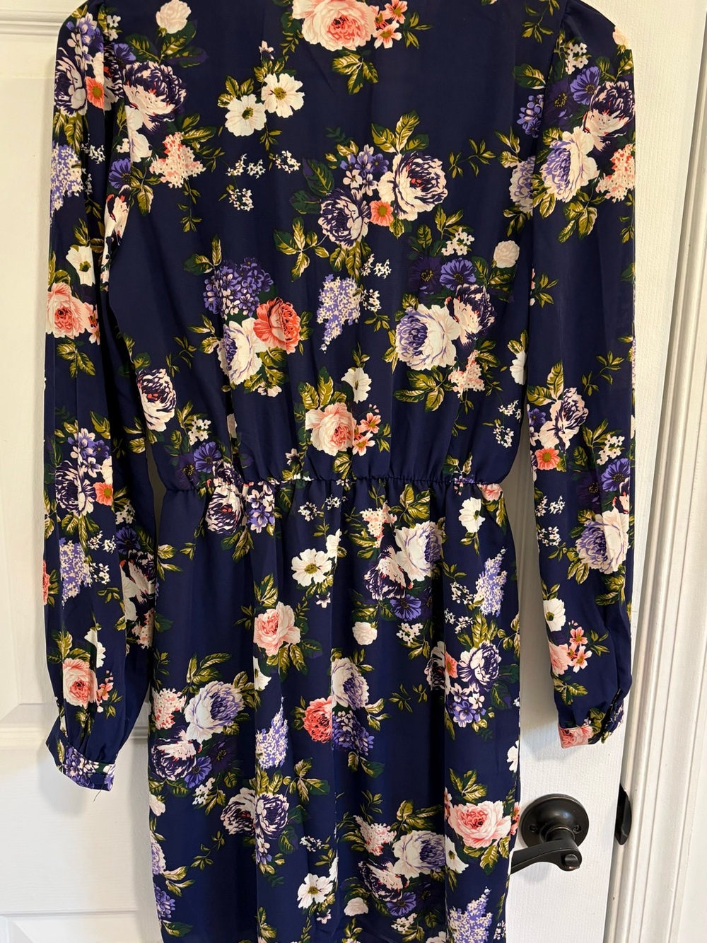 Lulu's Navy Floral That’s A Wrap Mini Dress - Size XS - Picture 2 of 5